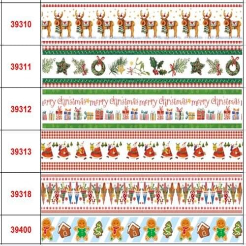 16MM,22MM,25MM,38MM,75MM Christmas Ribbon for Gift Wrapping Wedding Decoration Hair Bows 50 Yards