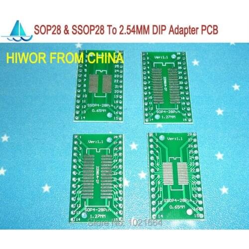 20pcs/lot 1.27MM Pitch SOP28 Pin & 0.65MM Pitch SOP28 To 2.54MM DIP24 Pin SMD Adapter To DIP PCB Pinboard SMD Converter