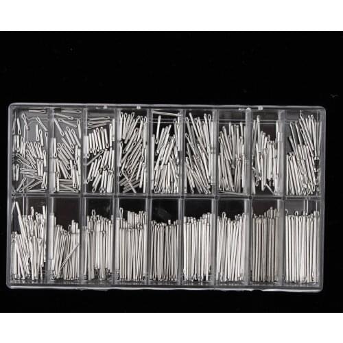 360 Pieces Split Pins with Box Stainless Steel Watch Pins with Double Flange