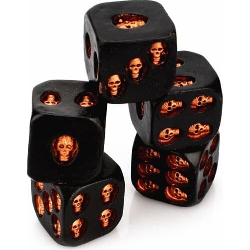 5 Pcs Carved Skull Dices Resin Toys Entertainment Game Portable for Halloween Party WHStore