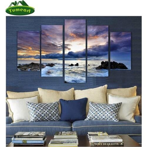Diy 5D Diamond Painting Embroidery Sea Multigang Painting Diamond Cross Stitch Crystal Diamond Painting Sea View Home Decor