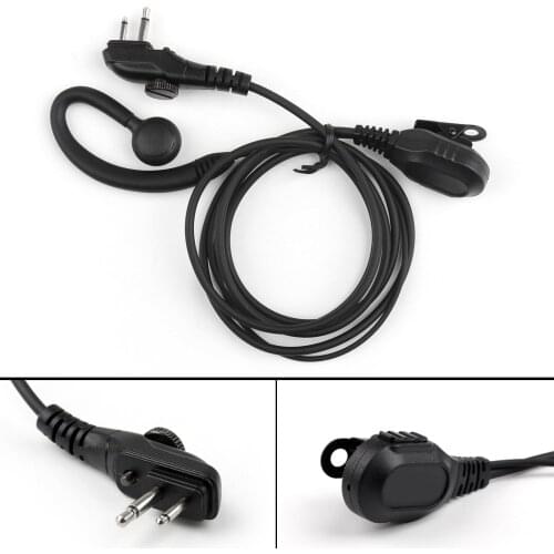 Artudatech 1Pcs 2 Pin G-Shape Ear Hook Earpiece For Hytera Radio PD500 PD560 TD510 TD520