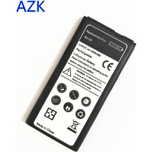 AZK black 10Pcs New Battery BV 5S BV-5S 1800mAh Rechargeable Battery For Nokia X2 / X2DS / RM-1013 X+ X Plus + BATTERY Bateria