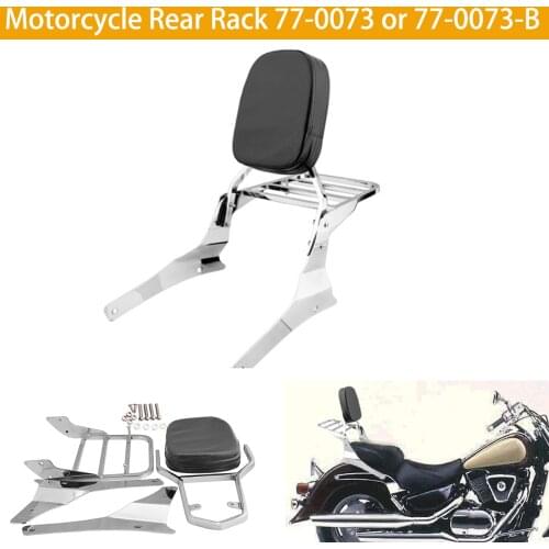 Samger Motorcycle Luggage Rack Rear Passenger Backrest Black Chrome or Suzuki Intruder / Volusia VL800 VL400 Boulevard C50