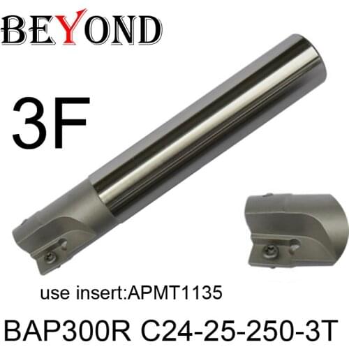 BAP300R C24-25-200-3T,Right angle 90 degree milling cutter arbor Fraise en bout for APMT1135 carbide inserts 3flute