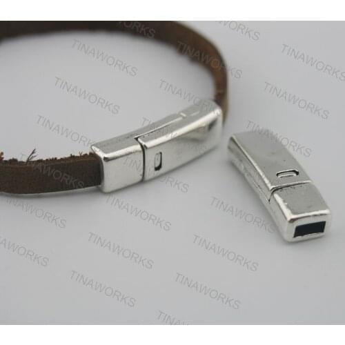 Free Shipping 20 Sets 5.0x2.0mm Antique Silver Magnetic Clasp for Flat Leather--CLP1114AS