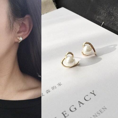Big Discounts Distribution, 2020 New Fashion Earrings Peach Heart Pearl Simple Glossy Earrings Ladies Accessories Earrings Gifts