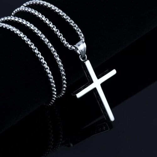 European and American Retro Cross Stainless Steel Alloy Accessories Stainless Steel Chain Alloy Cross Men and Women Necklace