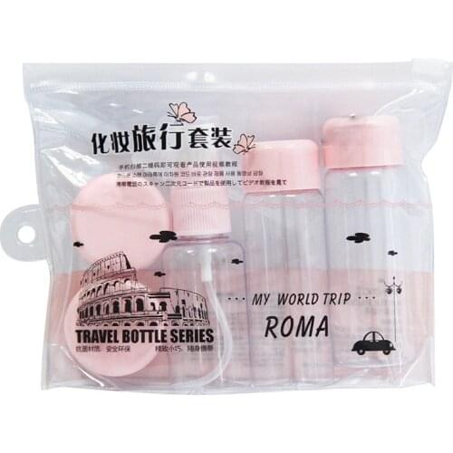 5pc/Set Travel Mini Makeup Cosmetic Face Cream Pot Bottles Plastic Transparent Empty Make Up Container Bottle Travel Accessorie