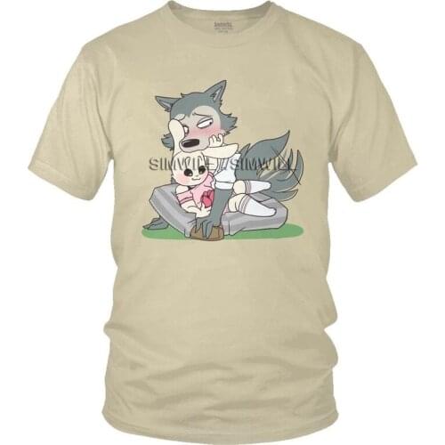 Kawaii Beastars Legoshi T-shirt Men Novelty T Shirt Short Sleeve Anime Manga Haru Rabit Tshirt Cotton Tee Tops Clothing