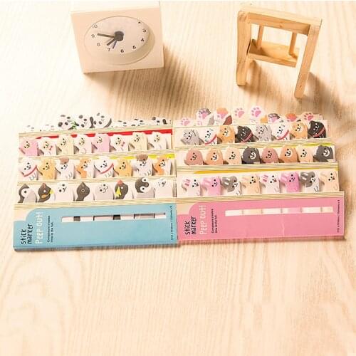 Kawaii Memo Pad Bookmarks Creative Cute Cat Panda Sticky Notes index Planner Stationery School Supplies Paper Stickers