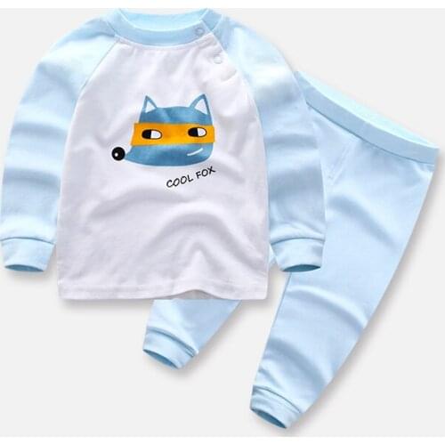 Spring and autumn men and women cotton round neck home service underwear suit baby leisure comfortable two-piece suit