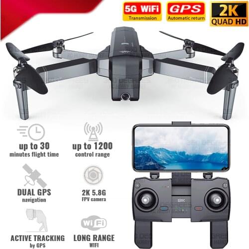 Quadcopter SJRC F11 Pro GPS with 2K 5.8G WIFI FHD FPV camera, brushless motors, 30 minutes flight time