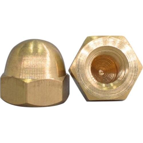 M3 M4 M5 M6 Brass Hex Metric Thread Cap Nuts Copper Decorative Dome Head Cover Semicircle Acorn Nut