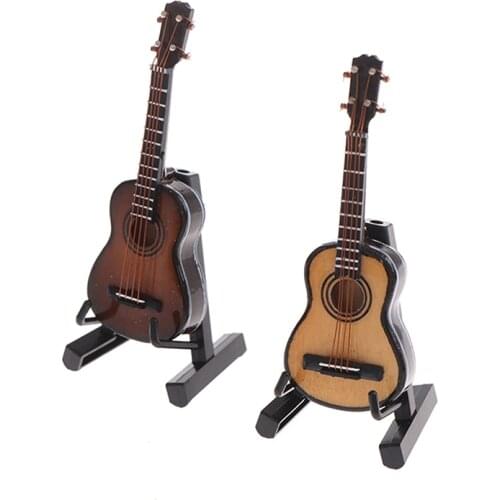 1set Mini Classical Guitar Model Folk Musical Instruments Model Ornaments For Dollhouse Decoration New