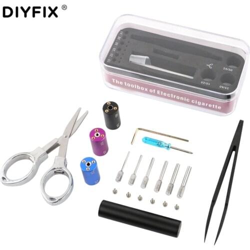 DIYFIX 6 in 1 Vape DIY Tool Kit Magic Stick CW Coiling Kit Coil Jig Coiler Heating Wire Wick Tool for DIY RDA RBA Atomizer mod