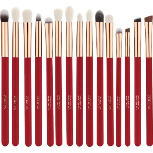 Zoreya Makeup brushes set 15pcs Red / Rose Gold Professional Make up brush Foundation Powder Blushes