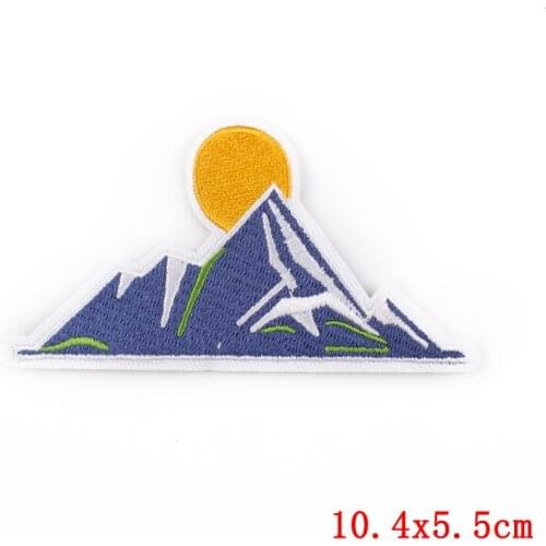 Natural Hills Embroidered Patches for Clothing Stickers Iron On Patches For Clothes Outdoor Adventure Sticker on Clothes Stripe
