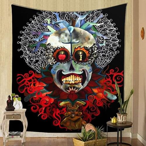 Wall Tapestry, Skull Print Household Wall Tapestry Halloween Wall Hanging Carpet Decorative Cloth