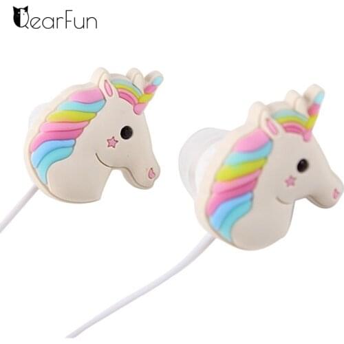 Cute Unicorn Cartoon Headphones Children Girl Music Earphones Animal Wired Headphone With Mic For iphone Huawei Xiaomi
