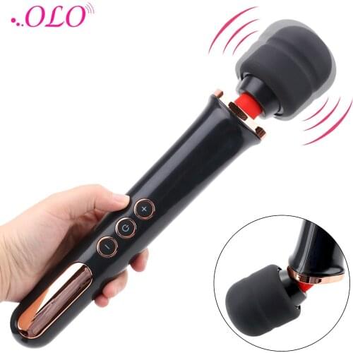 OLO 10 Frequency Wand Body Massager Waterproof Magic Clit Stimulator Vibrator Sex Toy for Women AV Stick Lesbian Vagina Vibrator