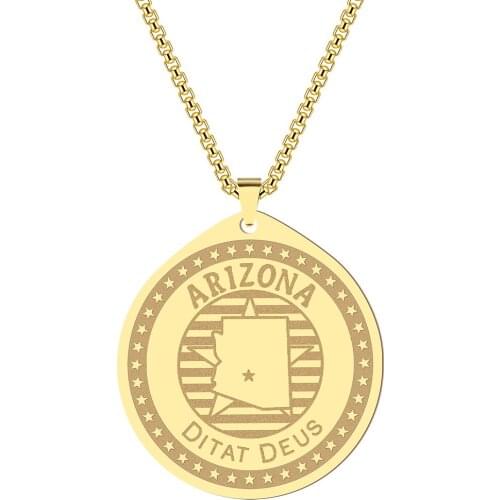 Kinitial Stainless Steel Charm Georgia. GA Choker Pendants Necklaces For Women Girlfriend Birthday Clavicle Chain Jewelry Gift
