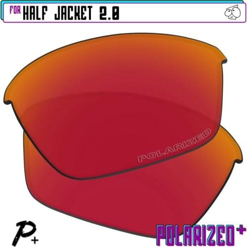 EZReplace Polarized Replacement Lenses for - Oakley Half Jacket 2.0 Sunglasses - Red P Plus