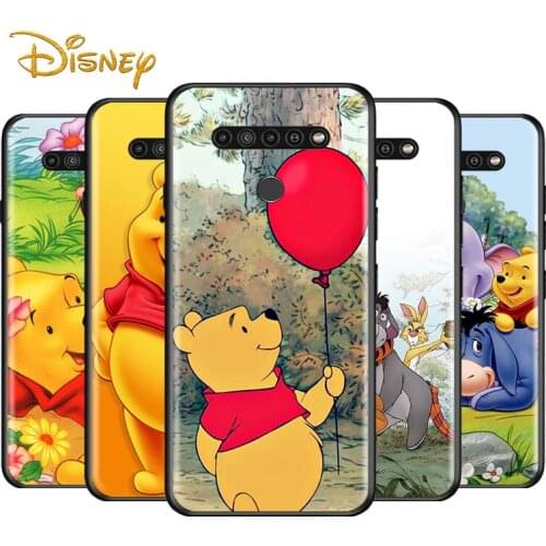 Pooh Bear Cute for LG G8 G8S G8X V30 V35 V40 V50 V60 ThinQ Q60 K40 K50 K51 K61 K71 K92 K62 Soft Black Phone Case