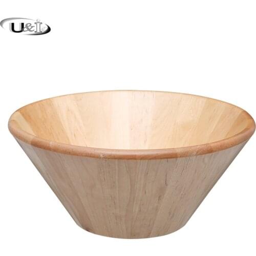 Spot solid wood mask bowl wooden bowl mask bowl wooden bowl salad bowl large diameter 28cm Japanese tableware dinner plate