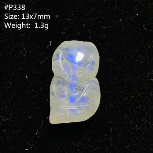 Top Natural Blue Light Moonstone Pendant For Women Man Fox Carved 13x7mm Crystal Beads Luck Love Healing Stone Jewelry AAAAA