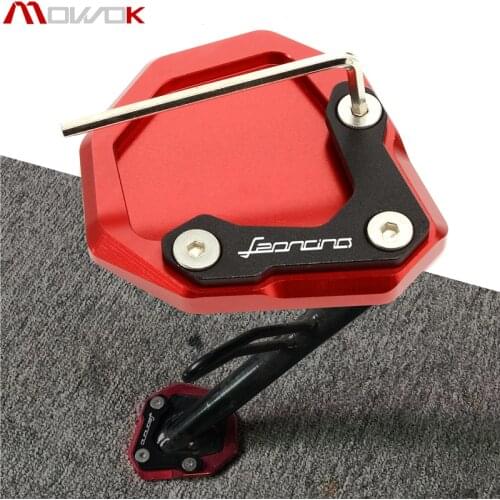For Benelli Leoncino 500 Leoncino 250 Motorcycle Accessory CNC Aluminum Kickstand Foot Stand Extension Plate Pad