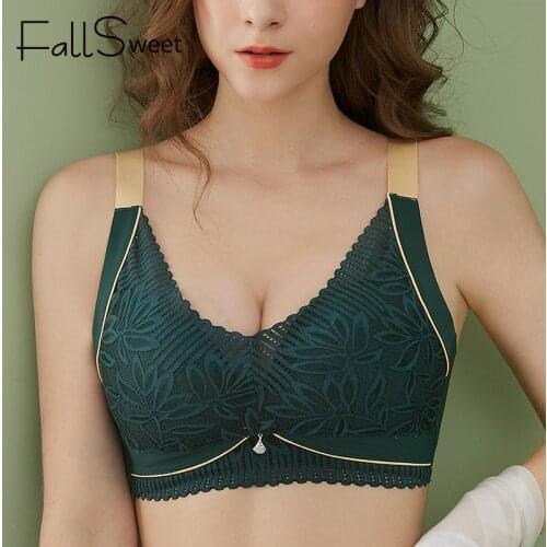 FallSweet Sexy Bras for Women Thin Cup Wire Free Underwear Lace Lingerie Femme Sexy Plus Size Brassiere B C D Cup