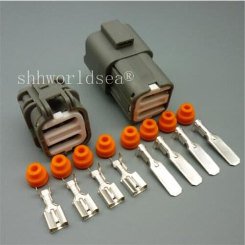 Shhworldsea 4 Pin 6.3mm Male Female Waterproof Auto Electrical Connector plug For Dune Buggy Harness 7222-6244-40 7123-6244-40