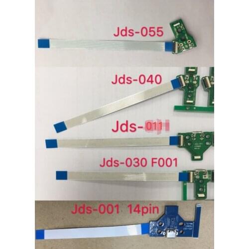 10sets JDS-001 JDS-011 JDS-030 F001 JDS-040 jds 040 JDS-055 050 USB Charging Socket Board with flex cable For PS4 Pro controller