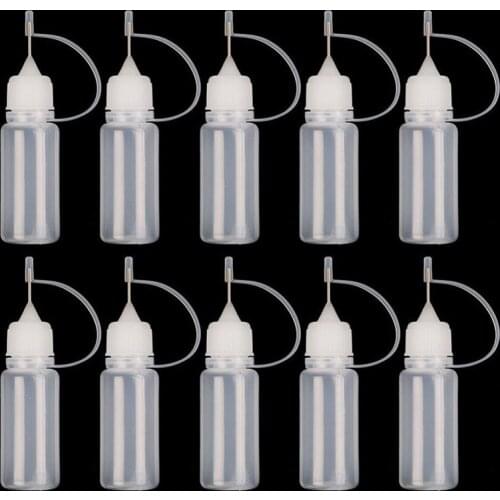 Vial Small Container 10Pcs Drop Bottles 10ML PE Glue Applicator Needle Squeeze Bottle For Paper Quilling DIY Scrapbooking Crafts