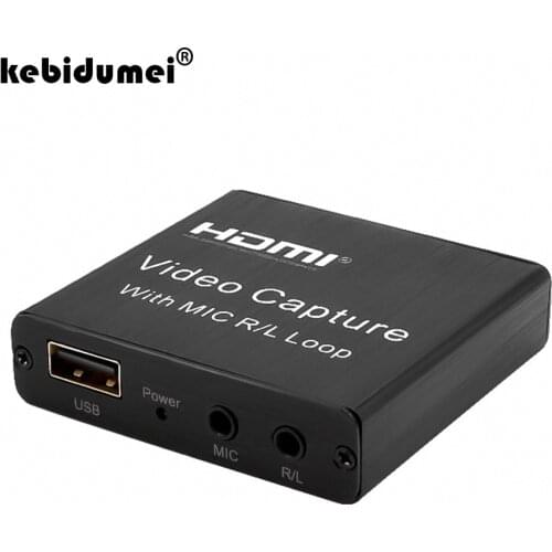 4K HDMI-compatible To USB 2.0 Capture Card Video Recording Box Mic Input Audio Output for PC Game Live Streaming Video Recorder