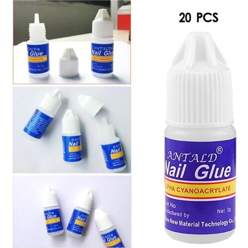 5 Bottle Acrylic Nail Art Glue French False Tips Manicure Tool Fake Nails Glue 3D Rhinestone Decor Fast Drying