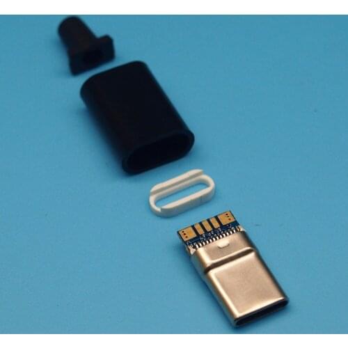 50set/lot 4 in 1 DIY Welding type USB Type-C OTG male plug connector double-sided plug