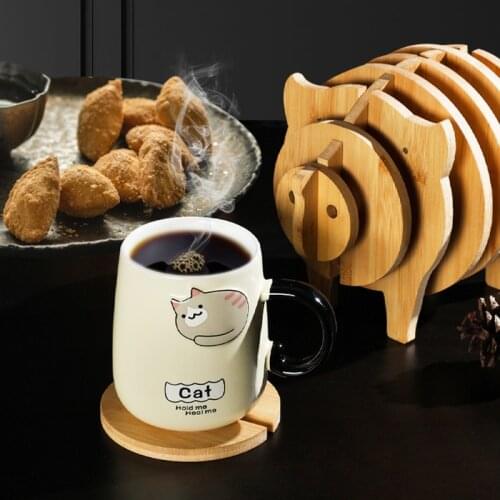 6 Pcs Piggy Coaster Epoxy Resin Mold Cute Pig Cup Mat Mug Pad Silicone Mould DIY Crafts Ornaments Home Decorations Casting Tool