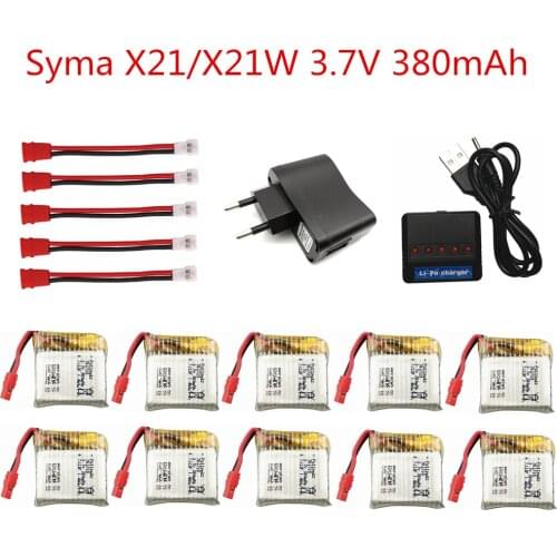 3.7V 380mAh Lipo Battery For Syma X21 X21w X26 Drone Battery RC Quadcopter Spare Parts Accessories 3.7v lipo battery and charger