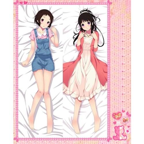 Anime Cartoon Hyouka Double Bolster Hugging Pillow Case Pillow Cover Pillowcase Peach Skin 2 Way No.8097
