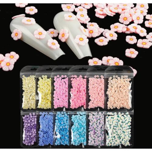 Spring Summer Flowers Nail Glitter Flakes Sequin Clay Slices Colourful Soft Nail Art Paillette Manicure 3D Nail Art Decorations