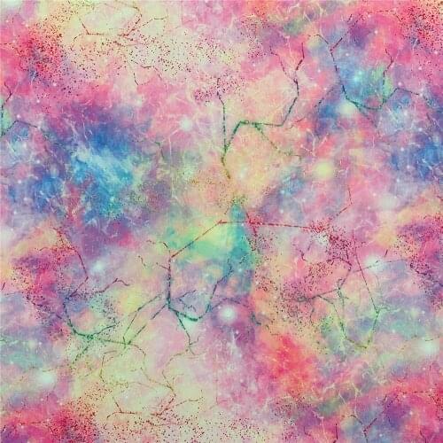 Colorful watercolor marble crack Polyester Cotton Fabric Patchwork for Tissue Kids Home Textile for Making Cloth Doll Dress