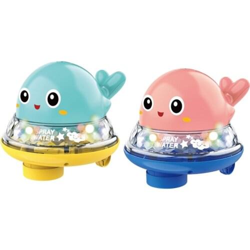 Baby Bath Toys 2 in 1 Electric Induction Whale Water Spray Toy with Music and Flashing Lights Bathtime Play Ball Toys
