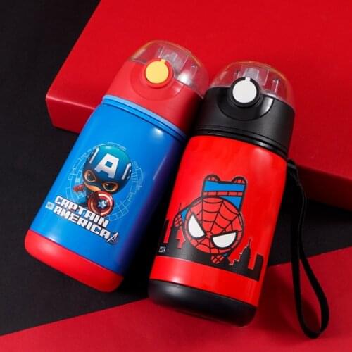 Disney Childrens Thermos Flask with Straws for Primary School Students