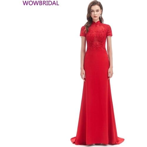 Elegant Evening Dress Formal Evening Party Womens Red Long Dress Fashionable Tulle Perspective Womens Long Sleeve Dress