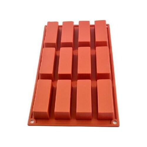 Mold 12 Cavities Rectangle Silicone Oven Handmade Soap Moulds Soap DIY Moulds Chocolate Mold