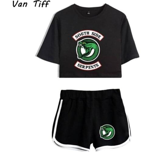 Snake-Printed Girls Running TShirt and Shorts Suits Riverdale Southside Tshirt Riverdale Shirt South Side Riverdale