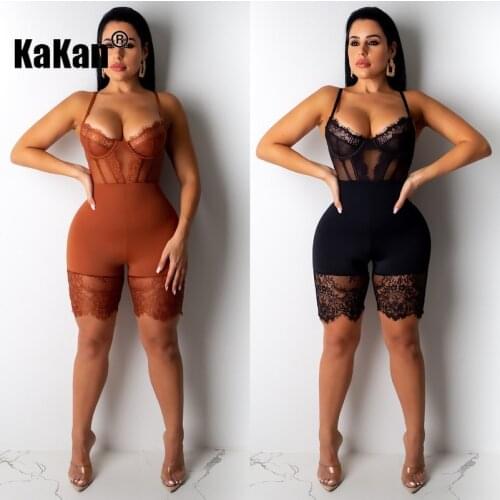 KaKan Sling Lace Casual Sexy Jumpsuit 2020 European and American New Skinny Jumpsuit
