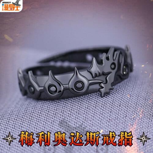 Anime The Seven Deadly Sins Meliodas Black Dragon Ring Fashion 925 Sterling Silver Rings Adjustable Cosplay Props Jewelry Gift